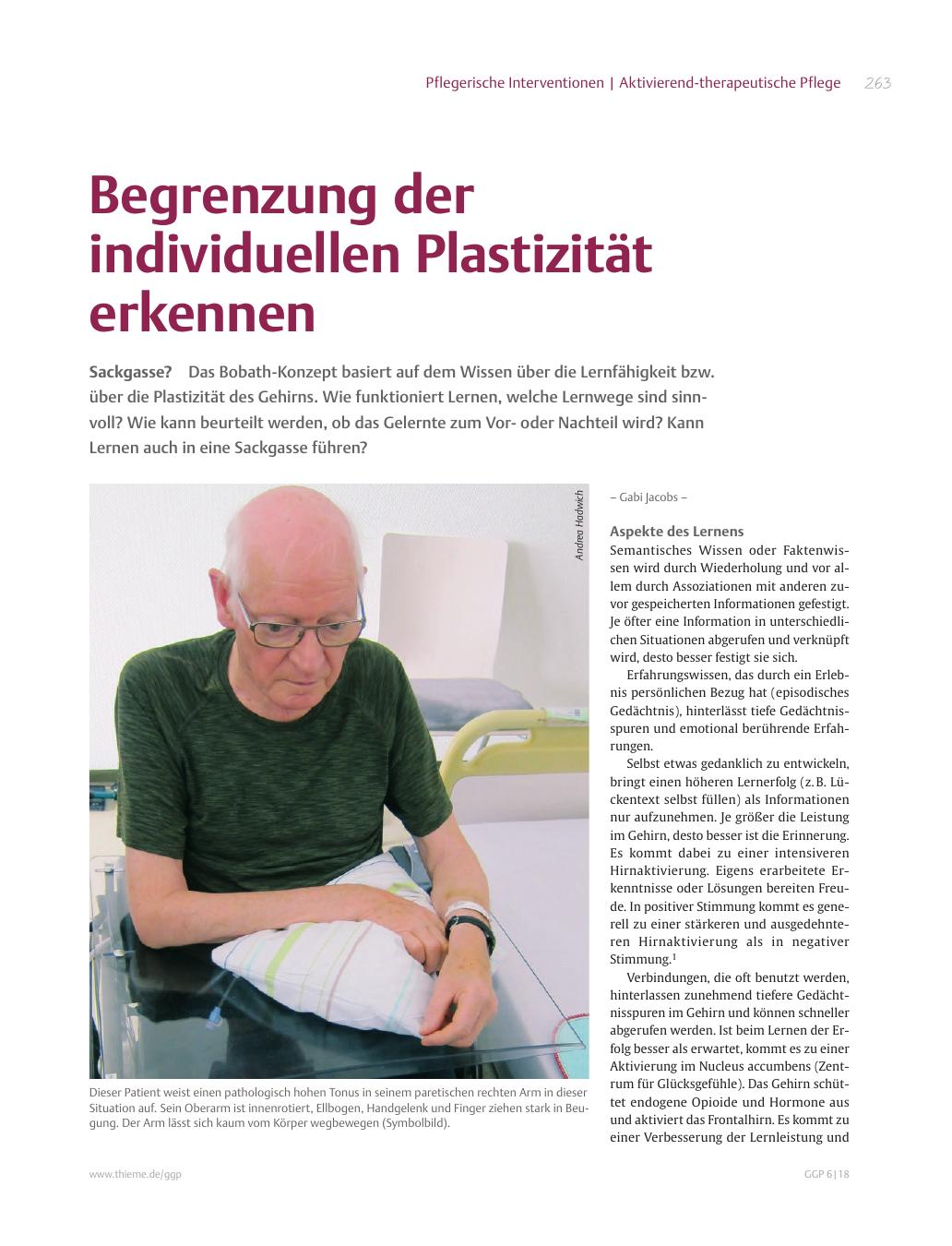 Vorschauseite 1: Begrenzung der individuellen Plastizität erkennen
