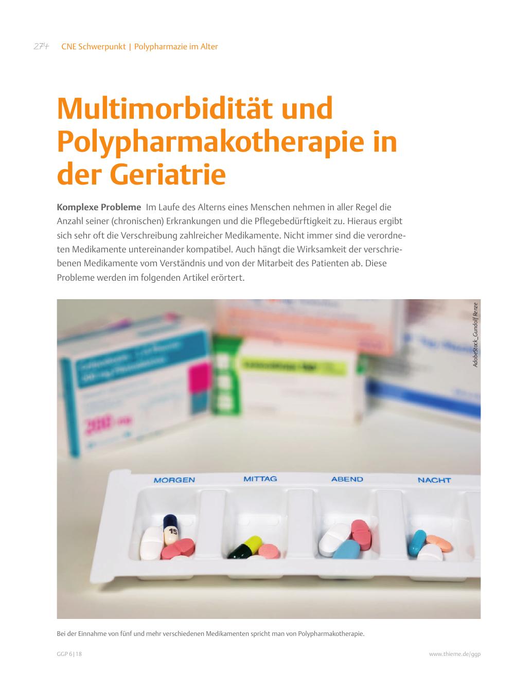 Vorschauseite 1: Multimorbidität und Polypharmakotherapie in der Geriatrie