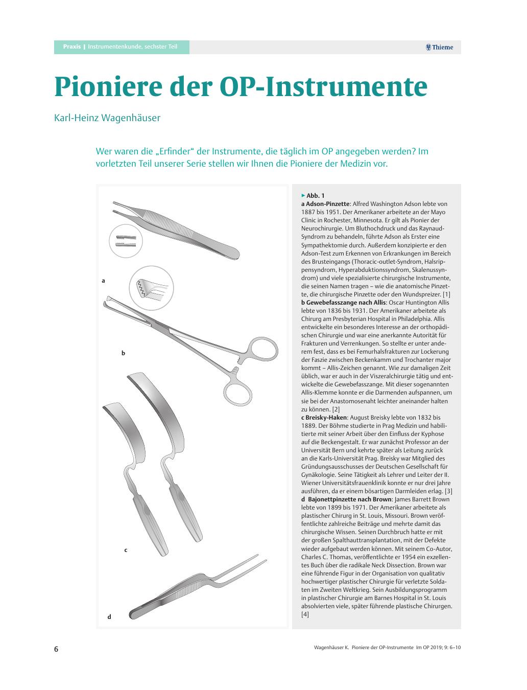 Vorschauseite 1: Pioniere der OP-Instrumente