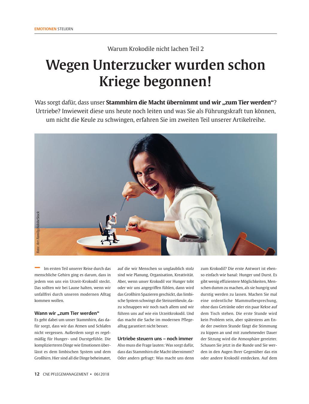 Vorschauseite 1: Wegen Unterzucker wurden schon Kriege begonnen!