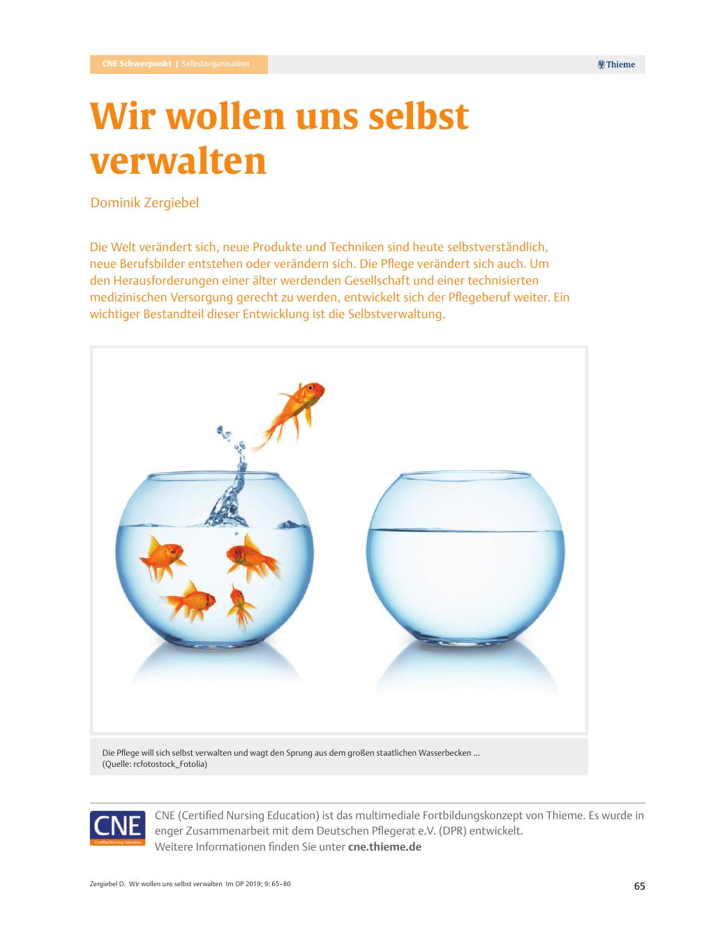 Vorschauseite 1: Wir wollen uns selbst verwalten