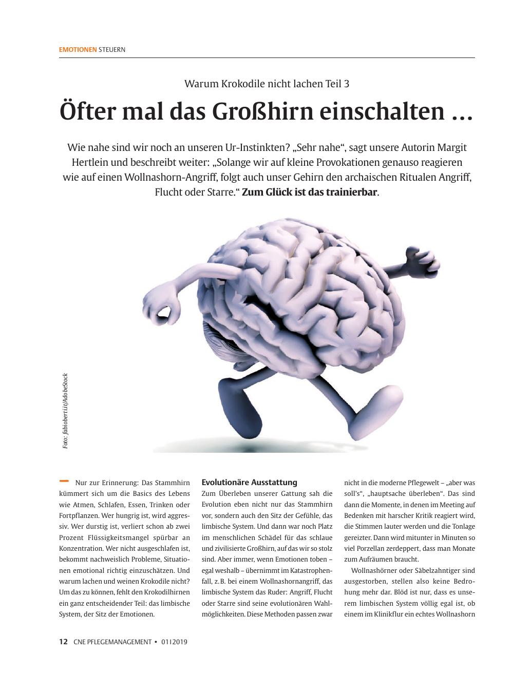 Vorschauseite 1: Öfter mal das Großhirn einschalten …
