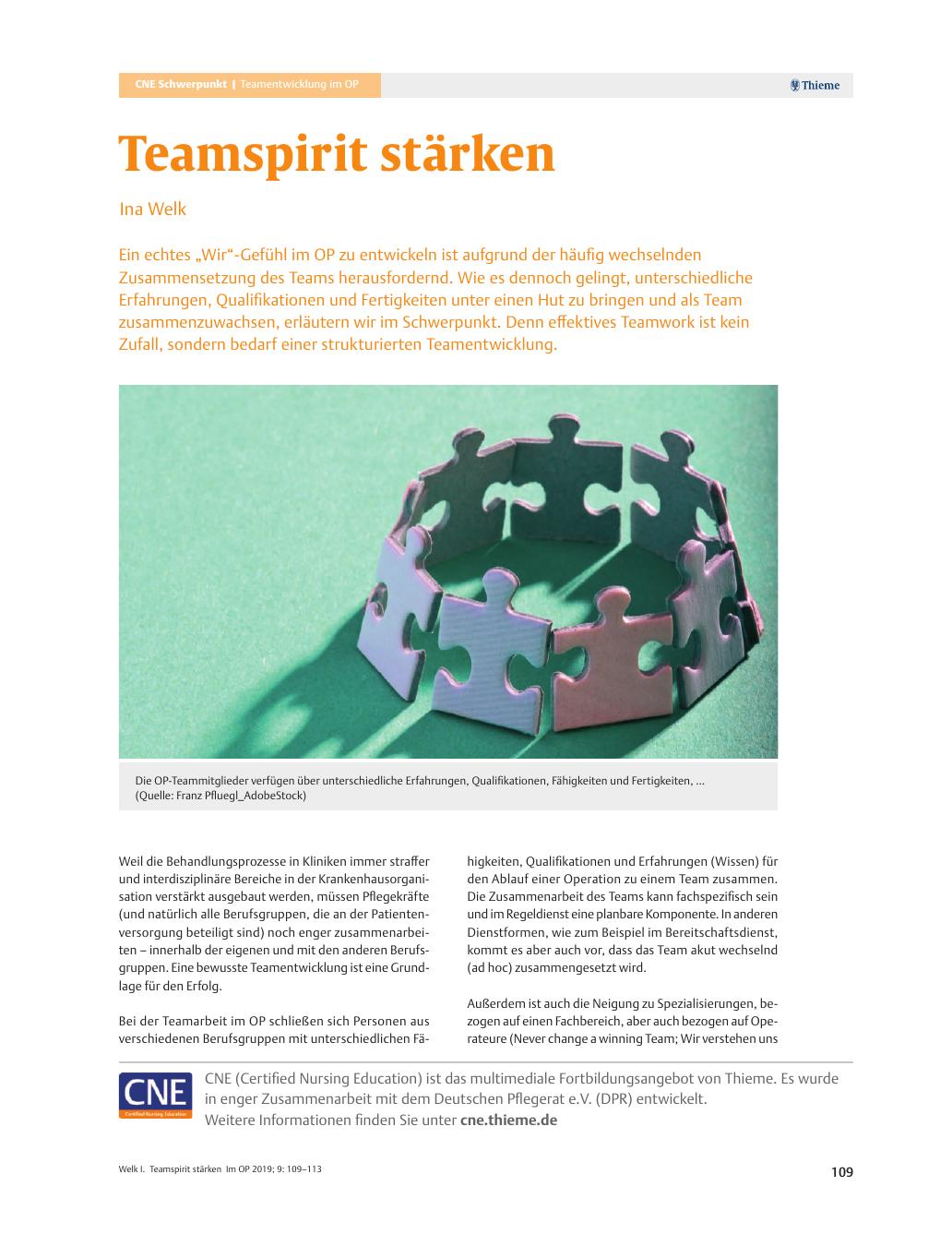 Vorschauseite 1: Teamspirit stärken