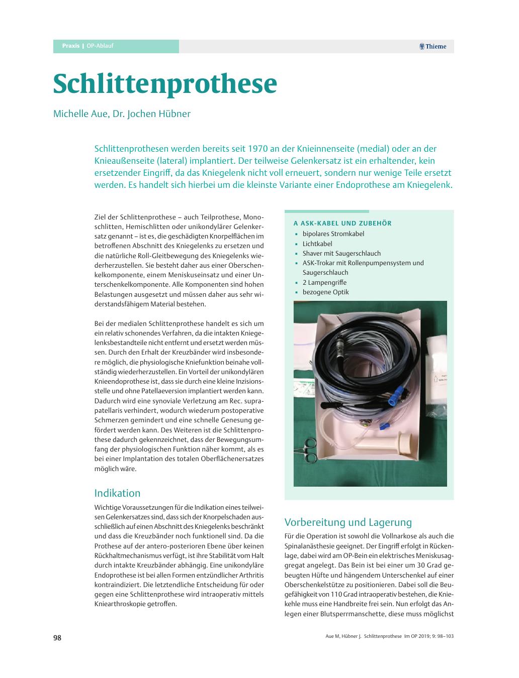 Vorschauseite 1: Schlittenprothese