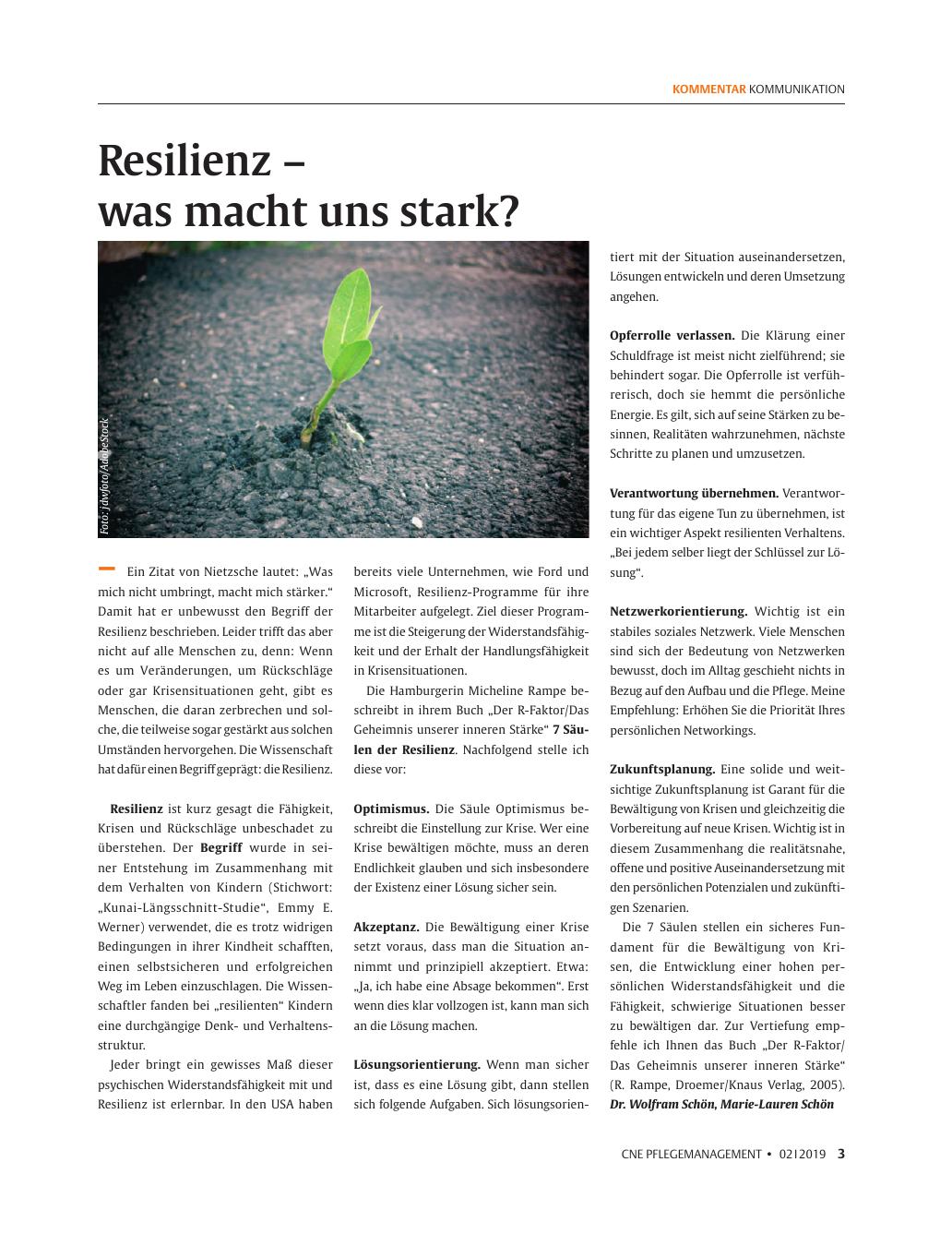 Vorschauseite 1: Resilienz – was macht uns stark?