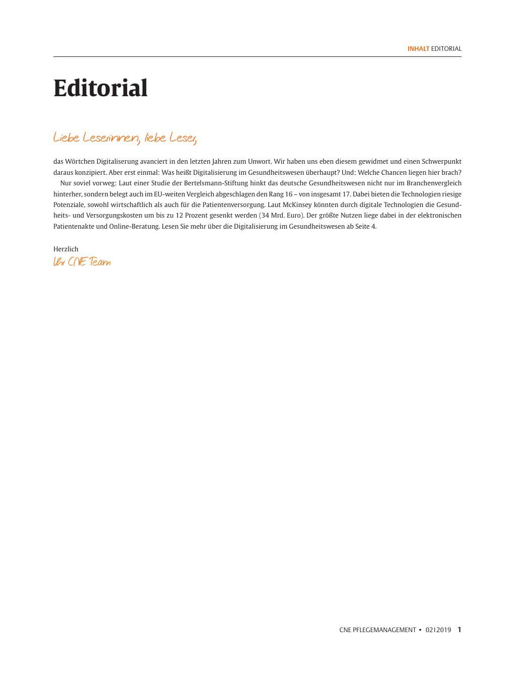 Vorschauseite 1: Editorial
