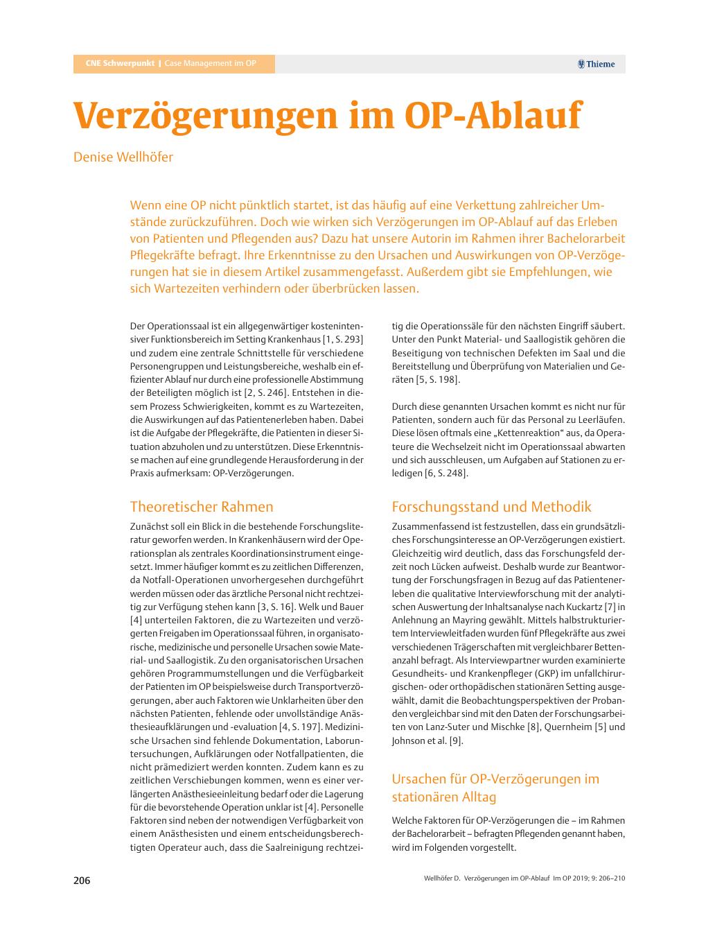 Vorschauseite 1: Verzögerungen im OP-Ablauf