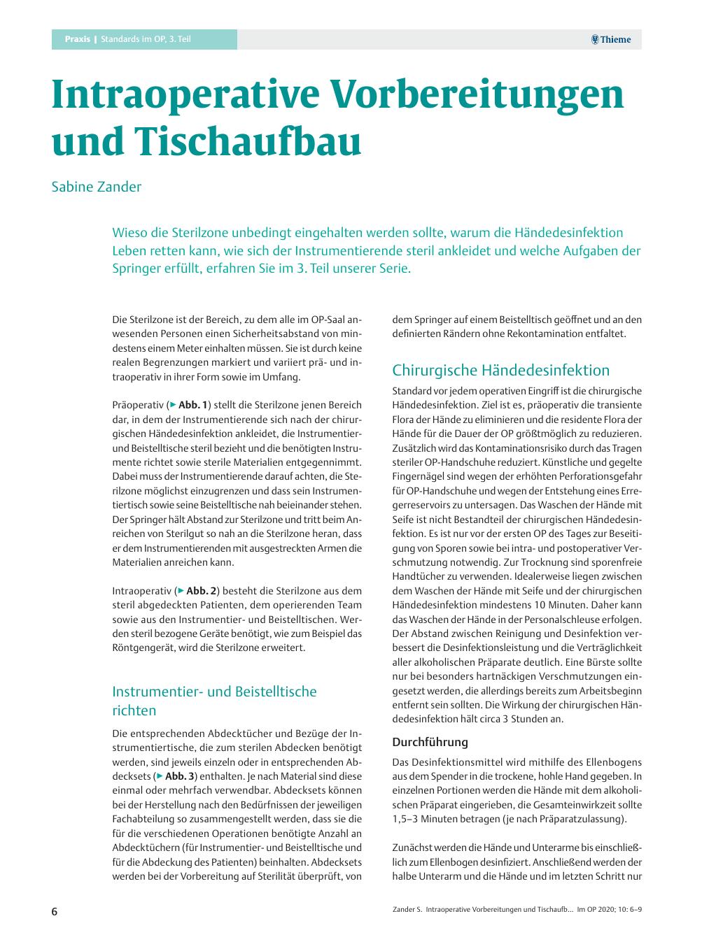 Vorschauseite 1: Intraoperative Vorbereitungen und Tischaufbau