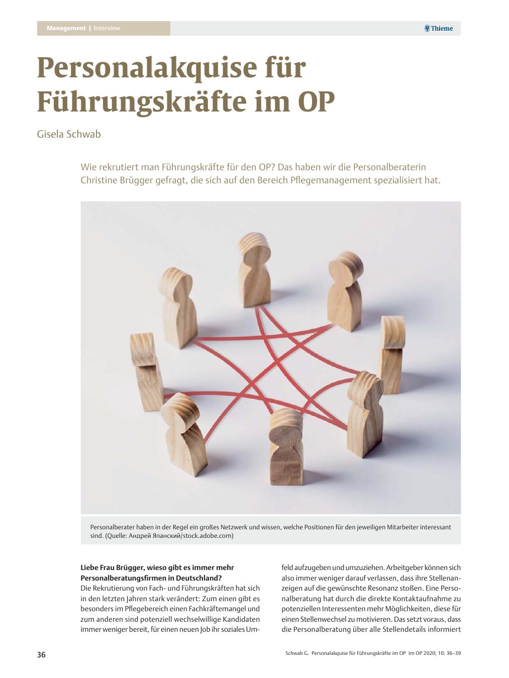 Vorschauseite 1: Personalakquise für Führungskräfte im OP