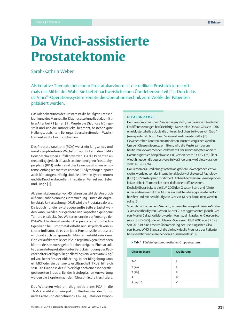 Vorschauseite 1: Da Vinci-assistierte Prostatektomie
