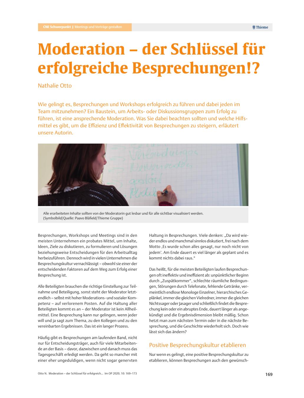 Vorschauseite 1: Moderation – der Schlüssel für erfolgreiche Besprechungen! ?