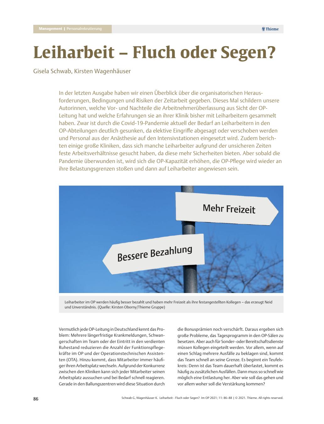 Vorschauseite 1: Leiharbeit – Fluch oder Segen?