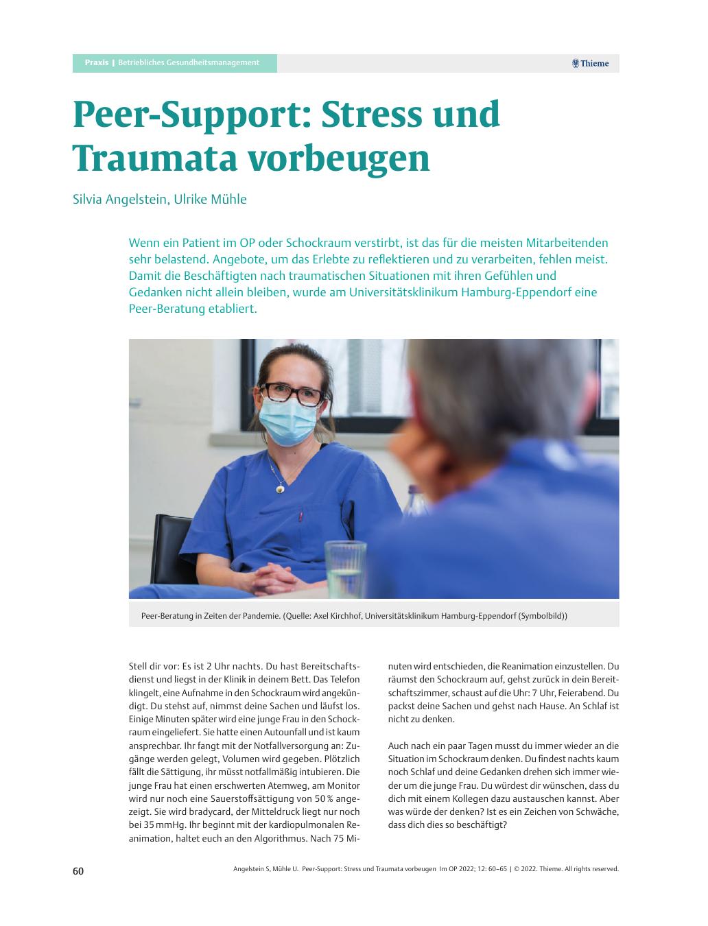 Vorschauseite 1: Peer-Support: Stress und Traumata vorbeugen