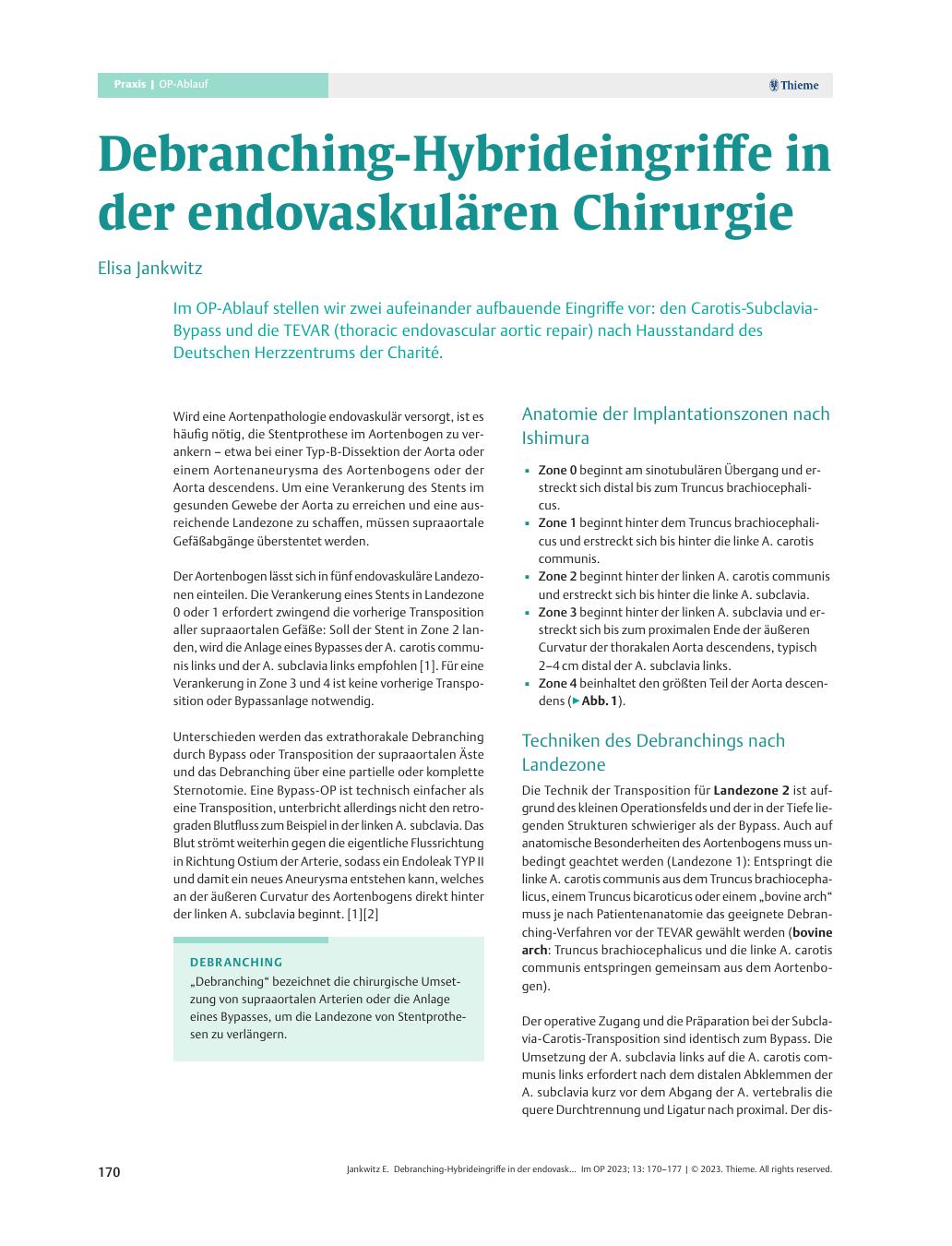 Vorschauseite 1: Debranching-Hybrideingriffe in der endovaskulären Chirurgie