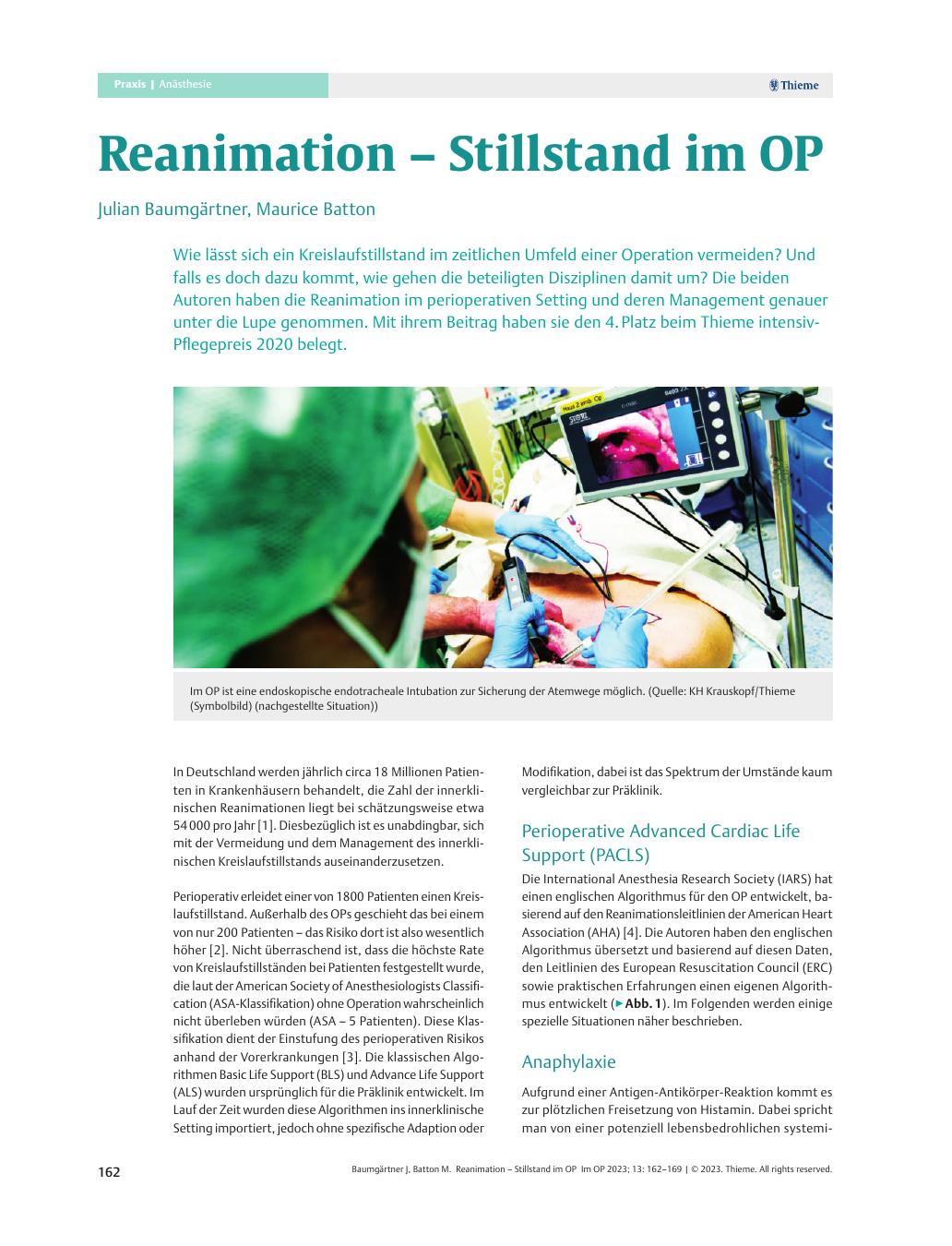 Vorschauseite 1: Reanimation – Stillstand im OP
