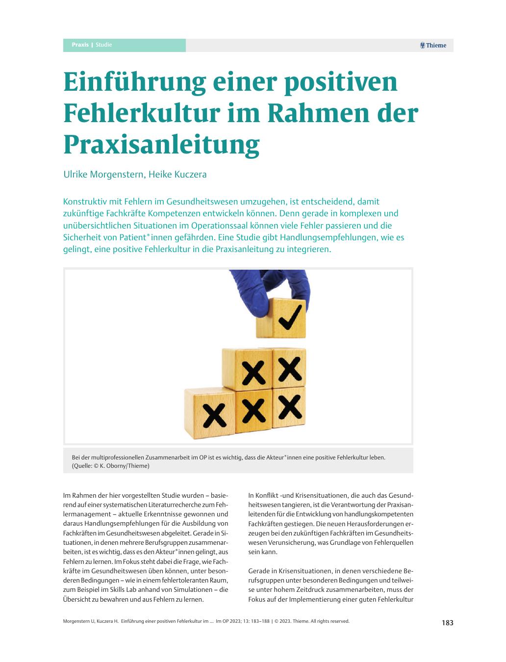 Vorschauseite 1: Einführung einer positiven Fehlerkultur im Rahmen der Praxisanleitung