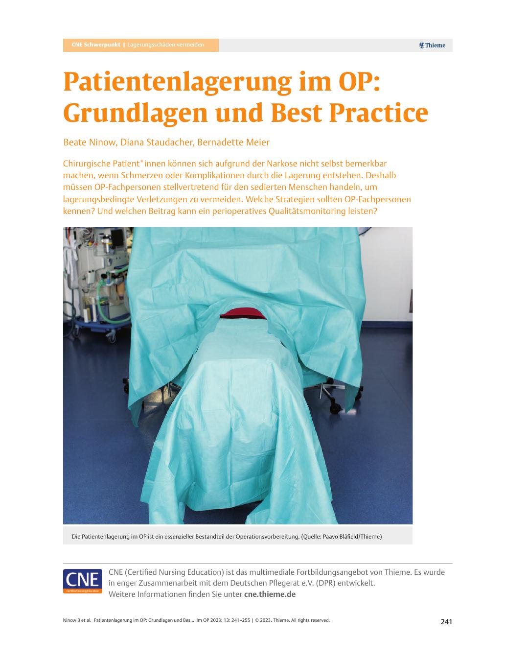 Vorschauseite 1: Patientenlagerung im OP: Grundlagen und Best Practice