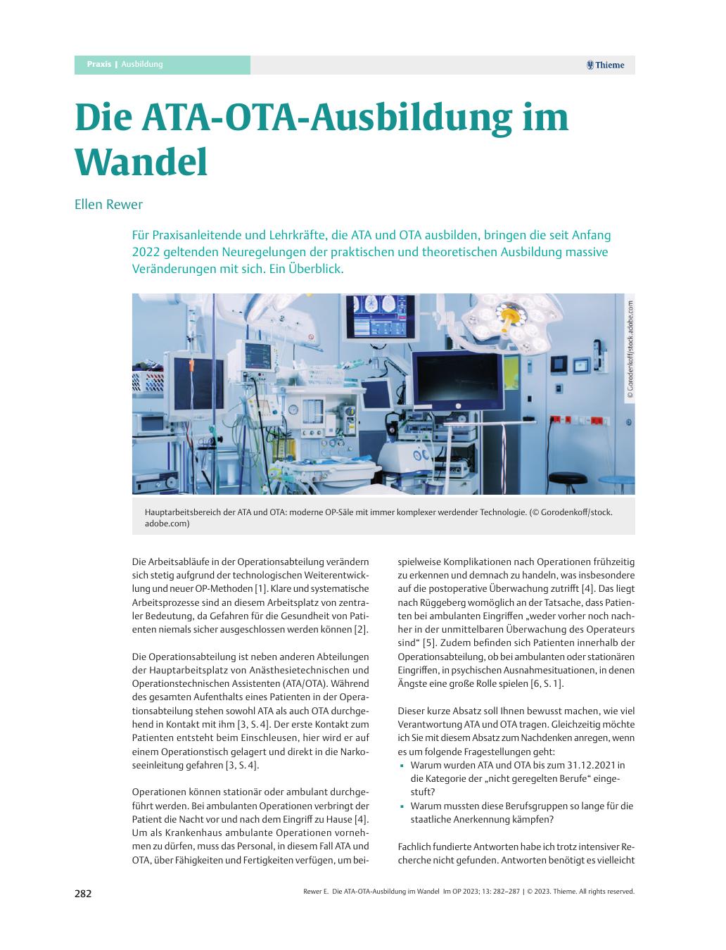 Vorschauseite 1: Die ATA-OTA-Ausbildung im Wandel