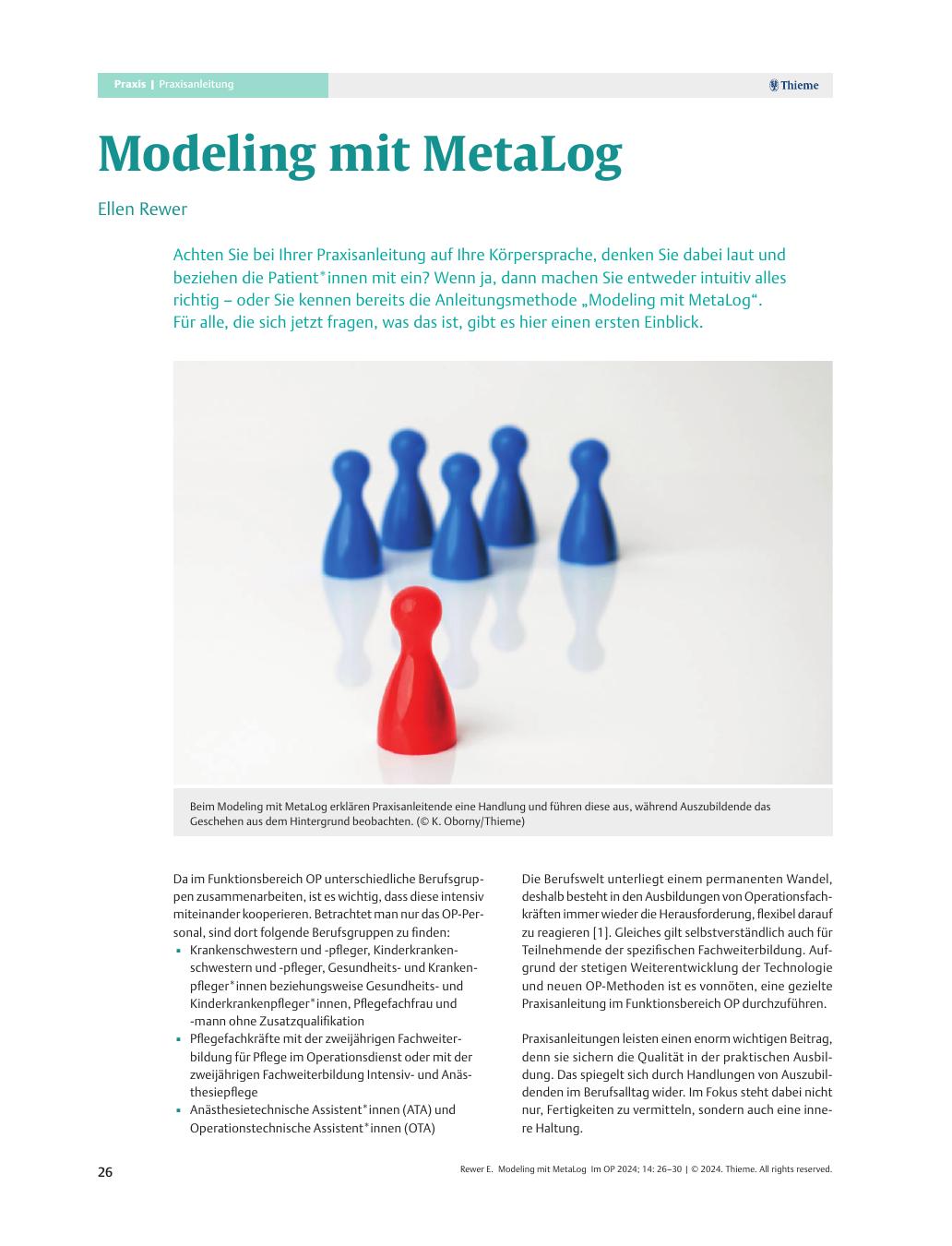 Vorschauseite 1: Modeling mit MetaLog