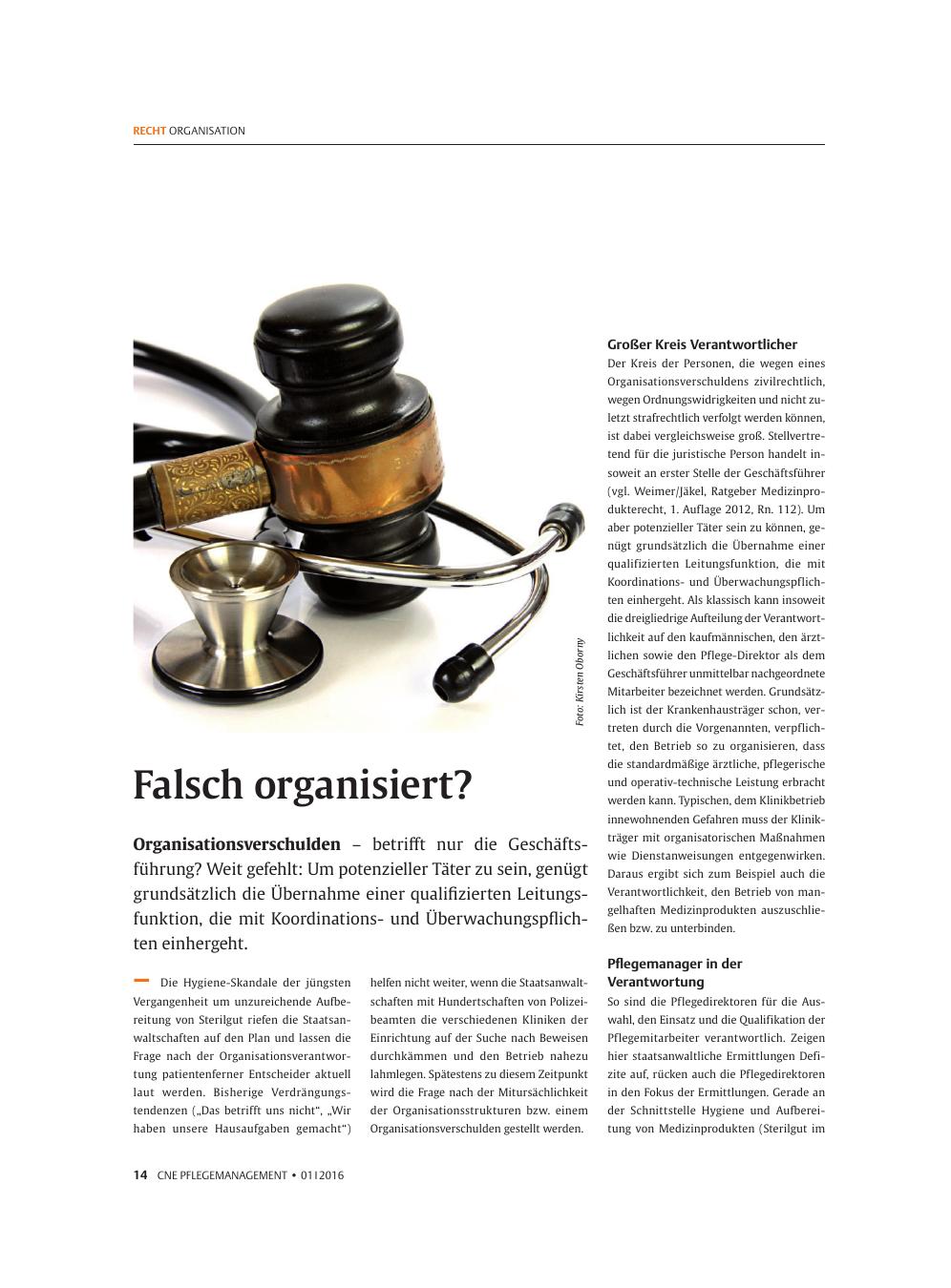 Vorschauseite 1: Falsch organisiert?
