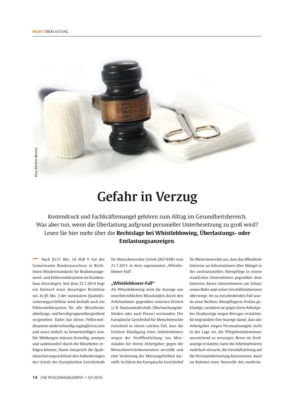 Vorschauseite 1: Gefahr in Verzug