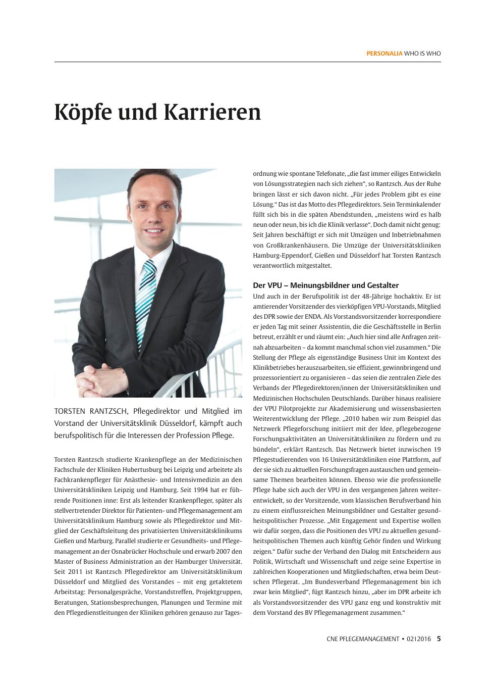 Vorschauseite 1: Köpfe und Karrieren