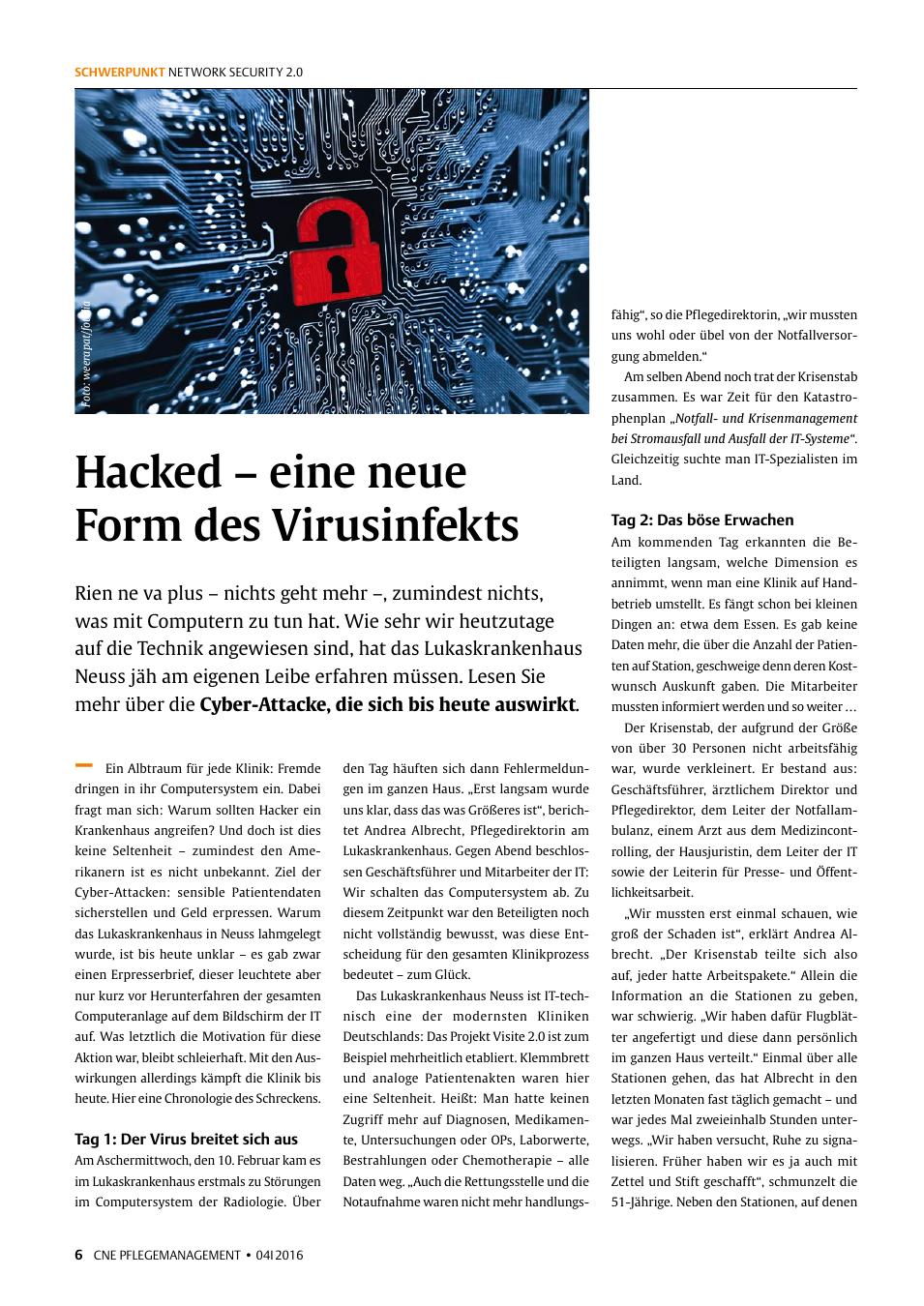 Vorschauseite 1: Hacked – eine neue Form des Virusinfekts