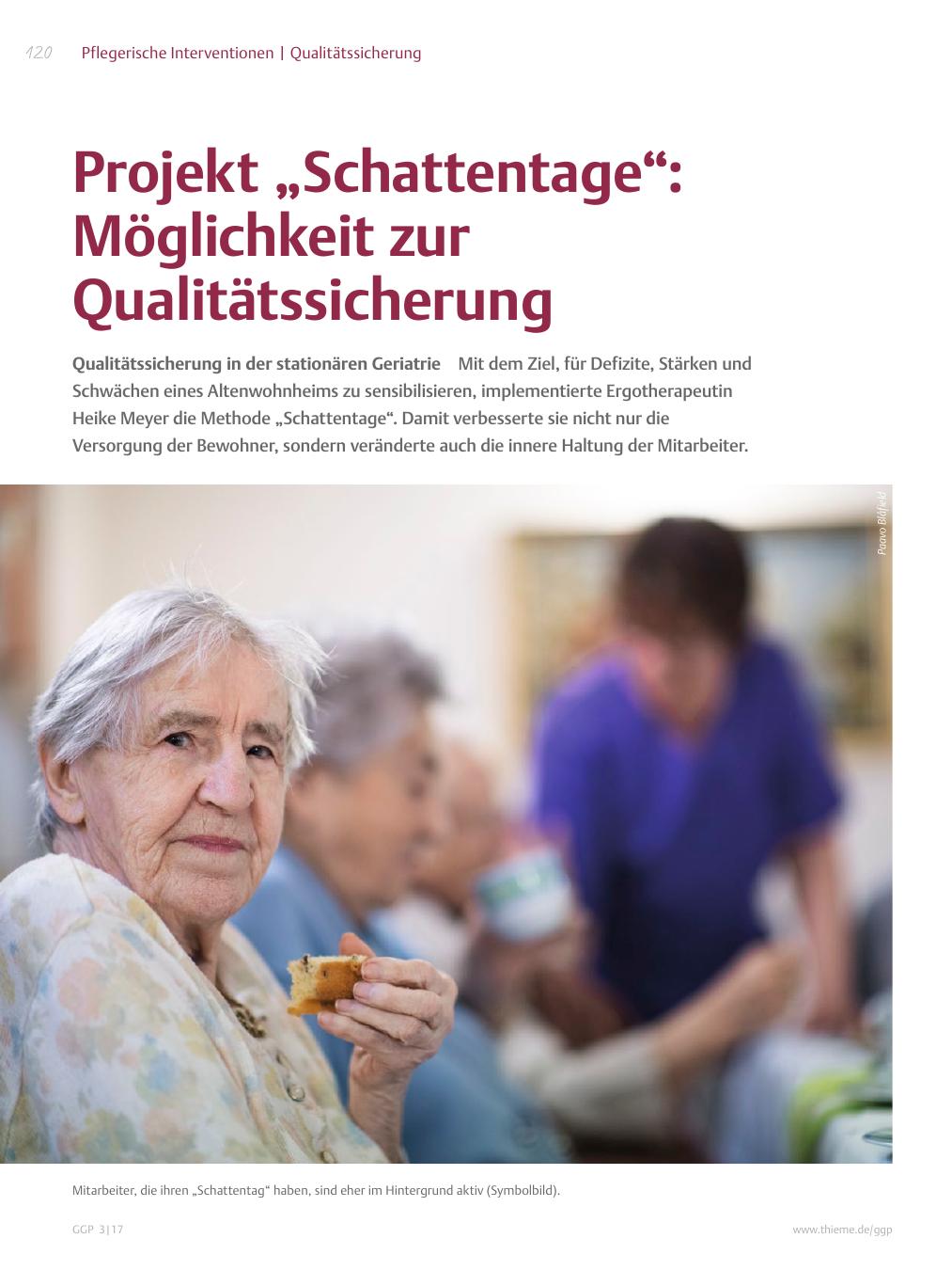 Vorschauseite 1: Projekt „Schattentage“: Möglichkeit zur Qualitätssicherung