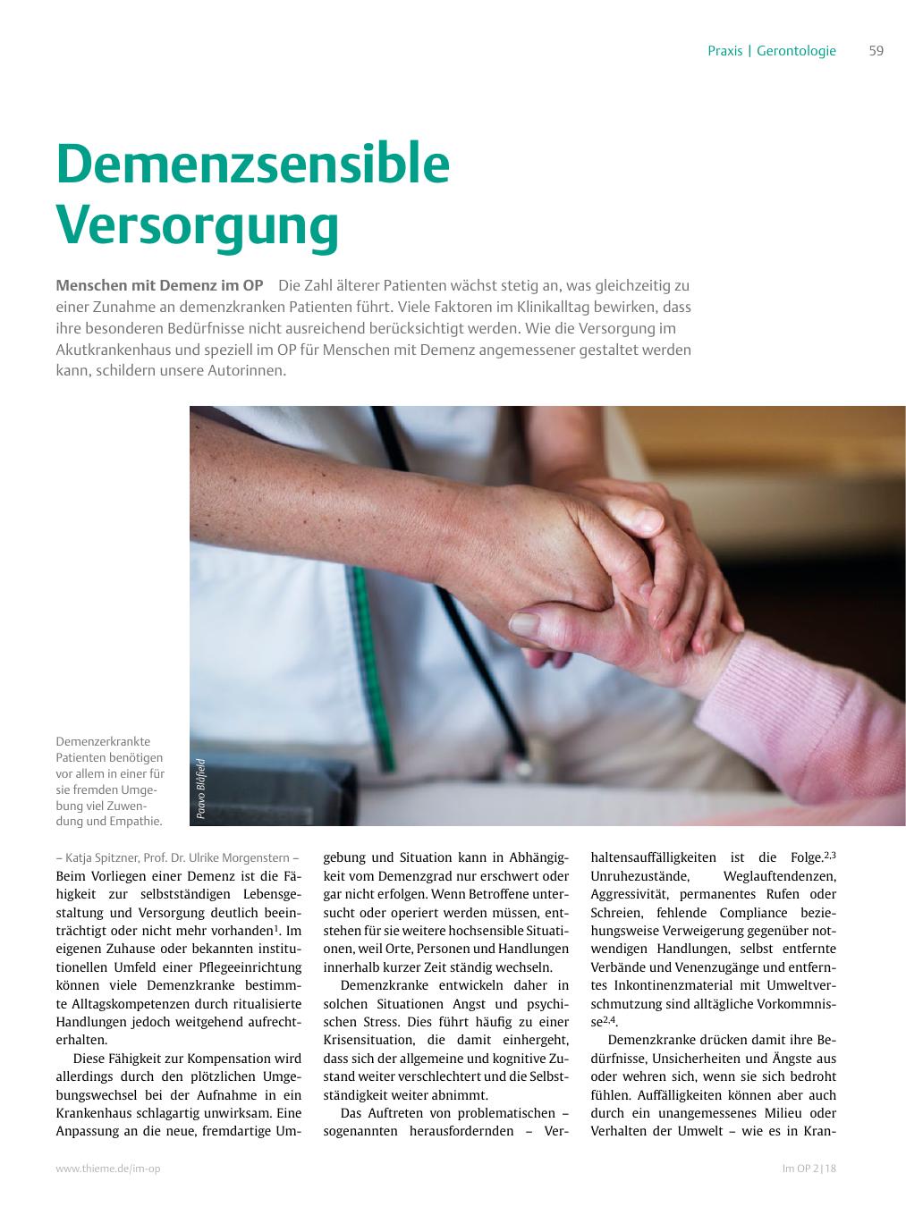 Vorschauseite 1: Demenzsensible Versorgung