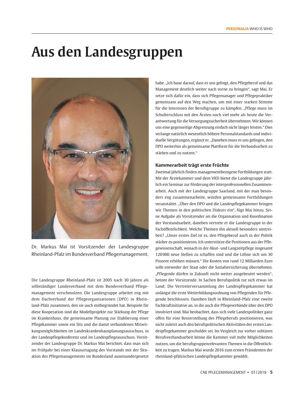 Vorschauseite 1: Aus den Landesgruppen