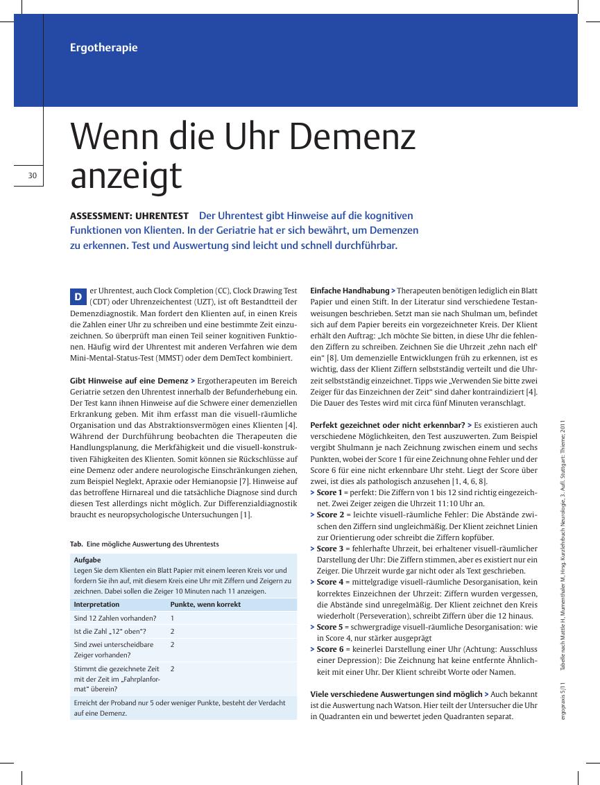 Vorschauseite 1: Assessment: Uhrentest – Wenn die Uhr Demenz anzeigt