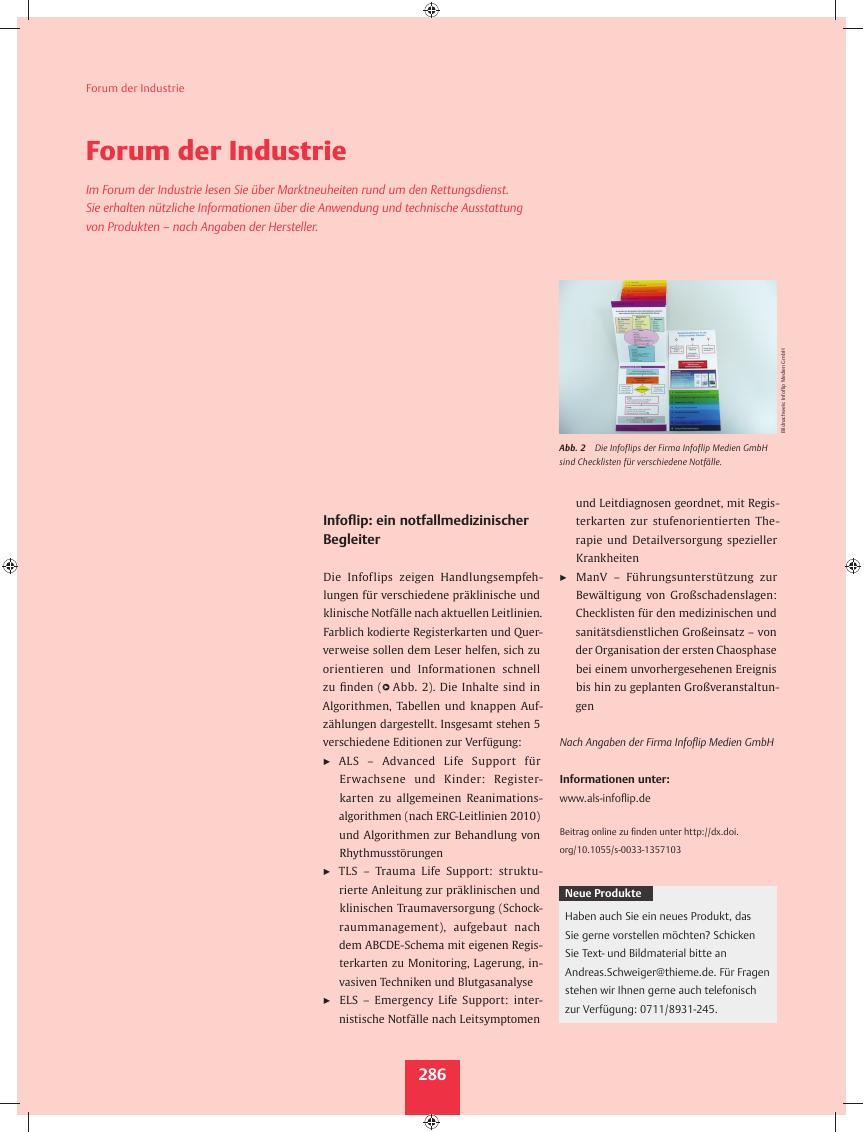 Vorschauseite 1: Infoflip: ein notfallmedizinischer Begleiter