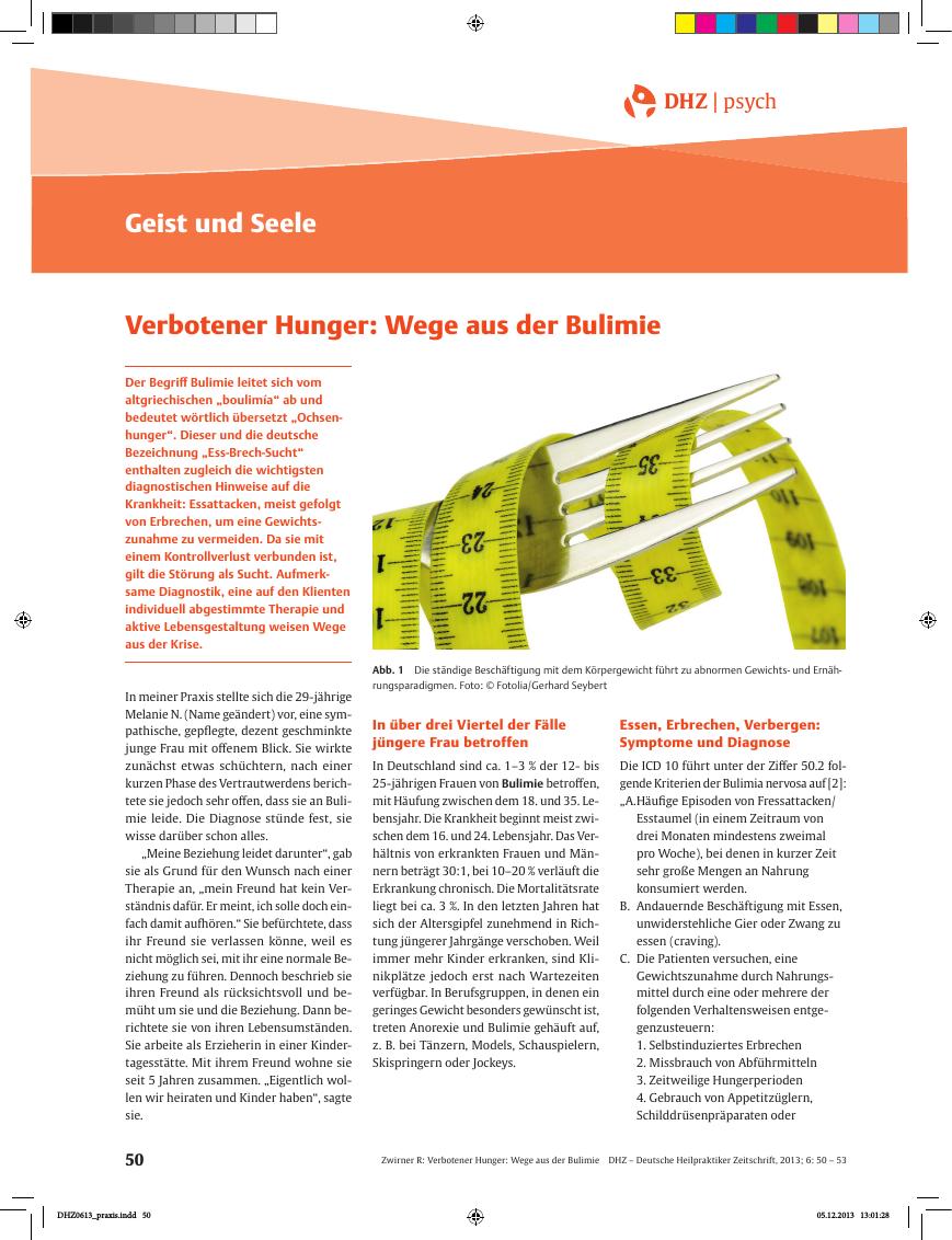 Vorschauseite 1: Geist und Seele – Verbotener Hunger: Wege aus der Bulimie