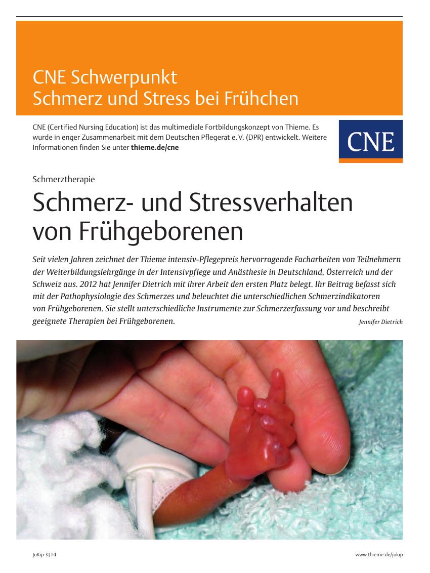 Vorschauseite 1: Schmerzund Stressverhalten von Frühgeborenen