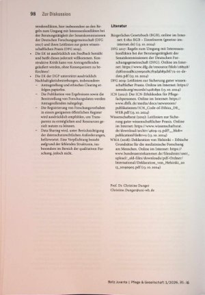 Vorschauseite 4: Neuigkeiten aus der DGP: Aktualisierter Ethikkodex Pflegeforschung