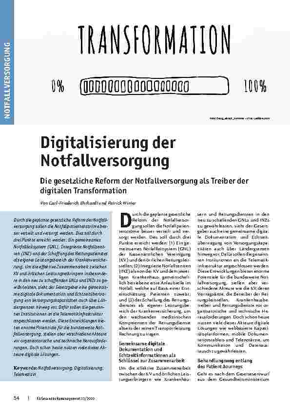Vorschauseite 1: Digitalisierung der Notfallversorgung: Die gesetzliche Reform der Notfallversorgung als Treiber der digitalen Transformation.