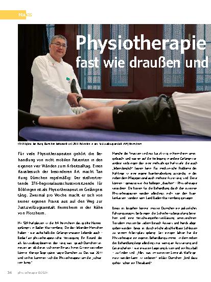 Vorschauseite 1: Physiotherapie im Gefängnis: fast wie draußen und dann doch ein wenig anders