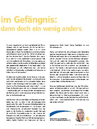 Vorschauseite 2: Physiotherapie im Gefängnis: fast wie draußen und dann doch ein wenig anders