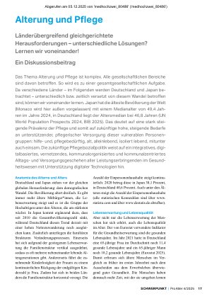 Vorschauseite 1: Alterung und Pflege Länderübergreifend gleichgerichtete Herausforderungen – unterschiedliche Lösungen? Lernen wir voneinander!