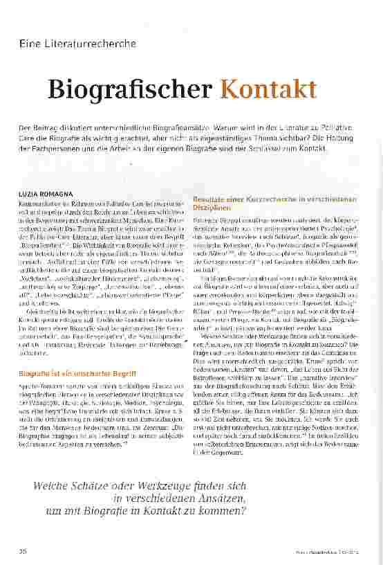 Vorschauseite 1: Biografischer Kontakt