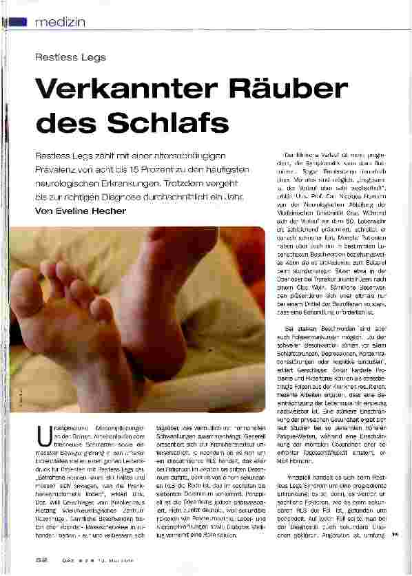 Vorschauseite 1: Verkannter Räuber des Schlafs