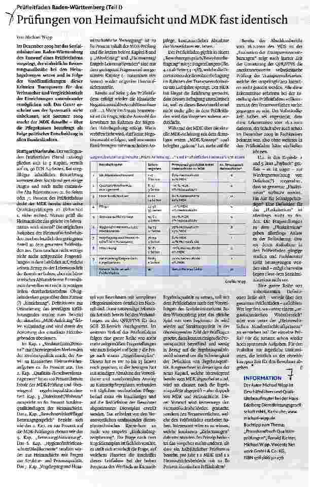 Vorschauseite 1: Prüfungen von Heimaufsicht und MDK fast identisch