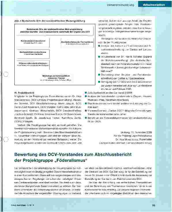 Vorschauseite 1: Bewertung des DCV-Vorstandes zum Abschlussbericht der Projektgruppe „Föderalismus
