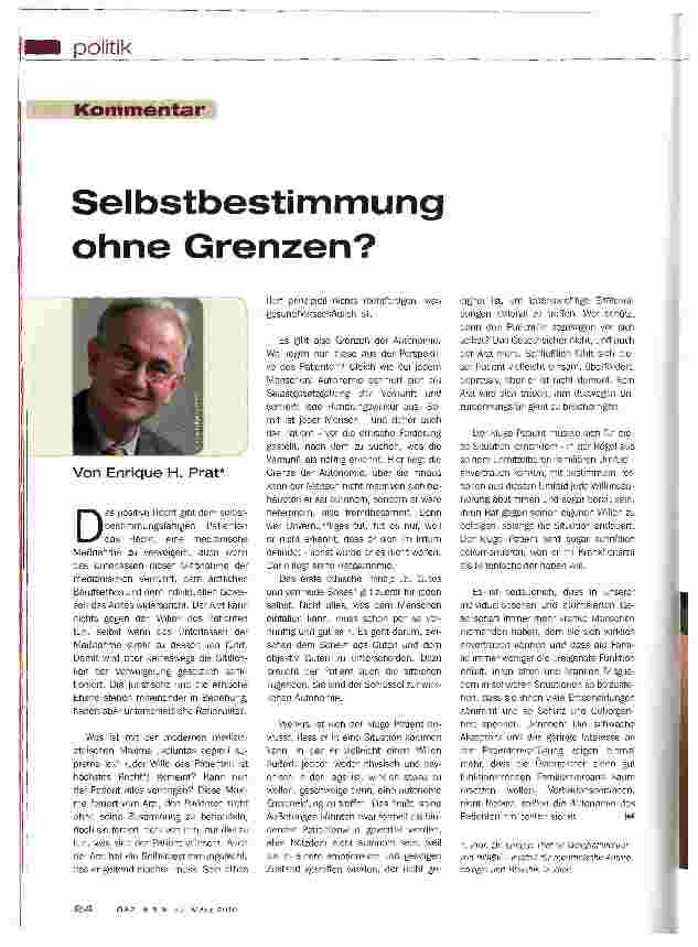 Vorschauseite 1: Selbstbestimmung ohne Grenzen?