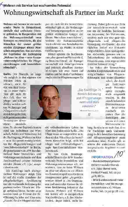 Vorschauseite 1: Wohnungswirtschaft als Partner im Markt