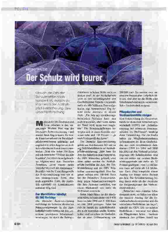 Vorschauseite 1: Der Schutz wird teuer