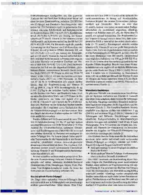 Vorschauseite 3: Bedeutung von Vitamin D in der Krebsprävention