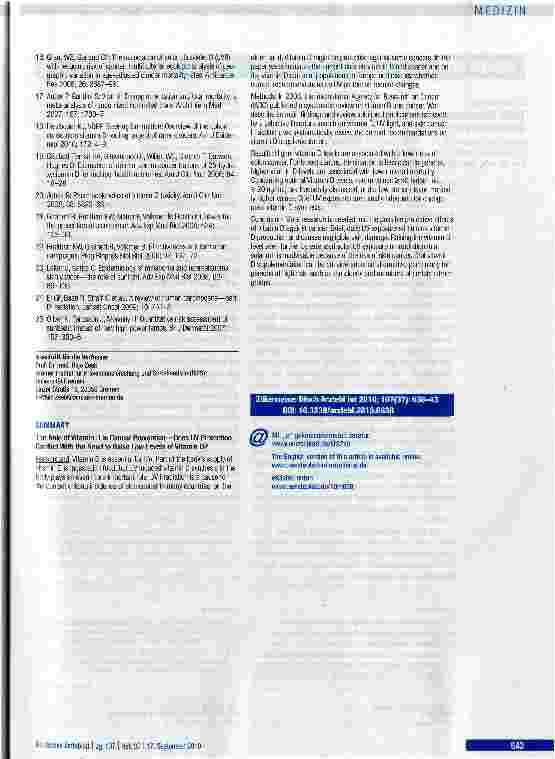 Vorschauseite 6: Bedeutung von Vitamin D in der Krebsprävention
