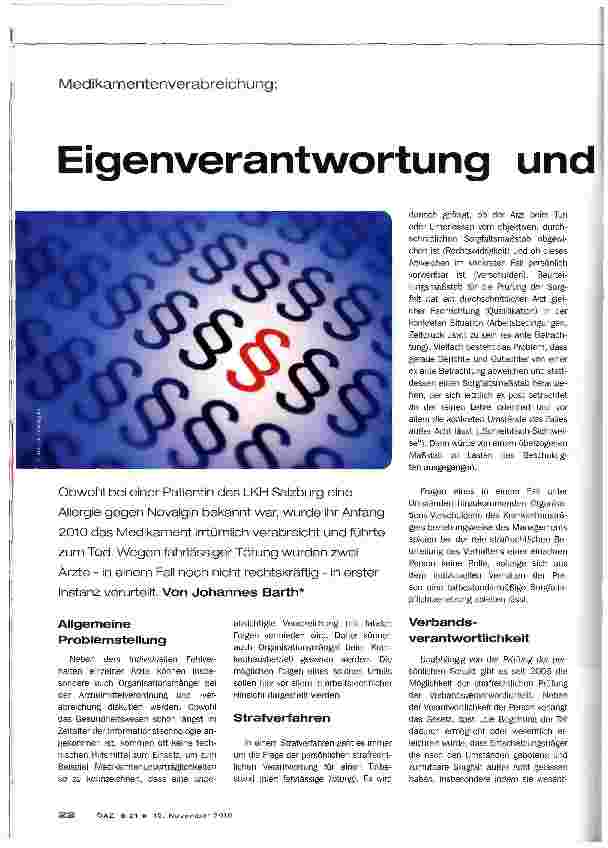 Vorschauseite 1: Eigenverantwortung und Organisationsverschulden