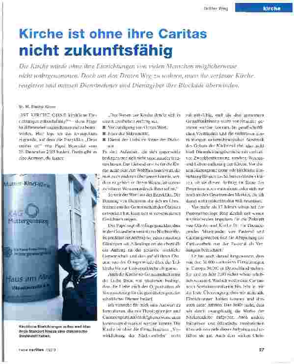 Vorschauseite 1: Kirche ist ohne ihre Caritas nicht zukunftsfähig